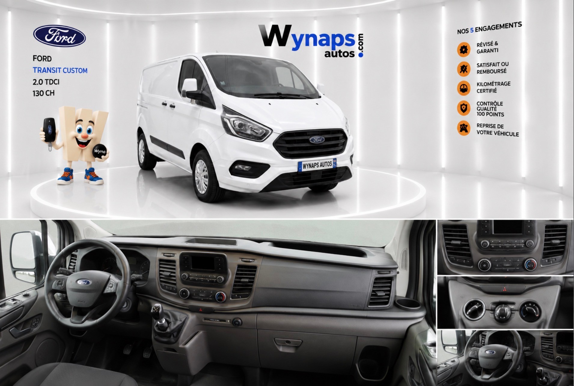 FORD TRANSIT CUSTOM FOURGON 280 L1H1 2.0 ECOBLUE 130 TREND BUSINESS