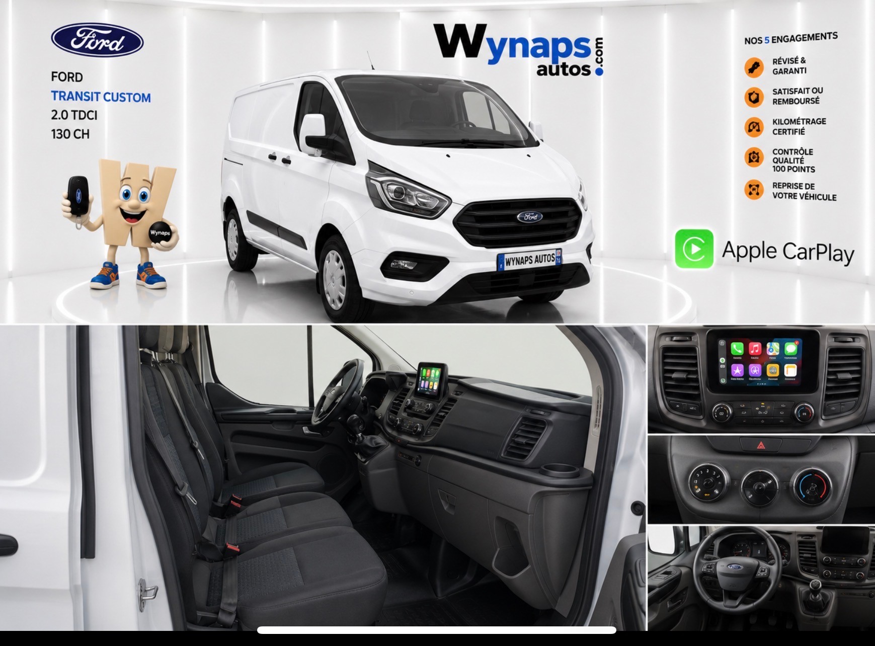 FORD TRANSIT CUSTOM FOURGON 280 L1H1 2.0 ECOBLUE 130 TREND BUSINESS