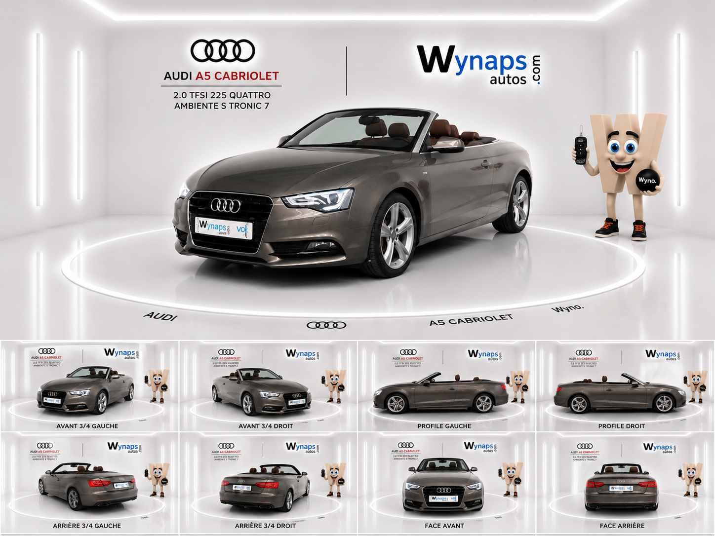AUDI A5 CABRIOLET 2.0 TFSI 225 Quattro Ambiente S tronic 7 (moteur échange standard)